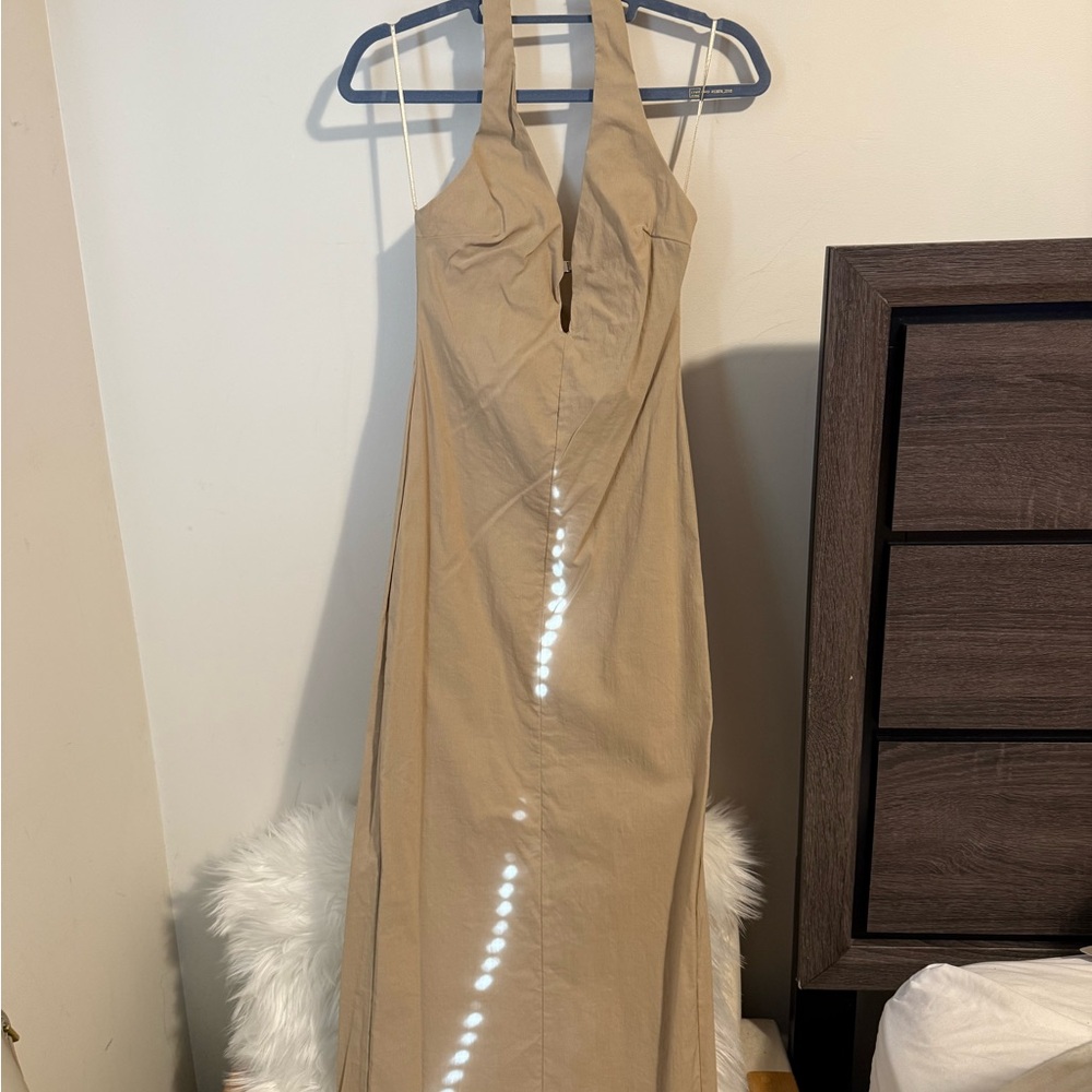 Zara Strapless Tan Maxi Dress